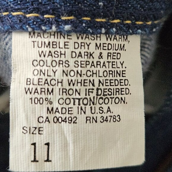 Vintage Lee Womens High-Waisted Blue Denim Jeans Size 11 Union Made In USA - Picture 4 of 16